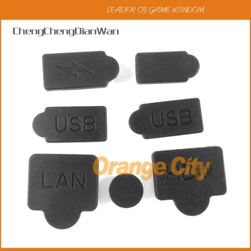 7pcs=1set Silicone Dust Plugs Set USB HDMI-compatible Interface Black Anti-dust Cover Dustproof Plug for PS5 Game Accessories