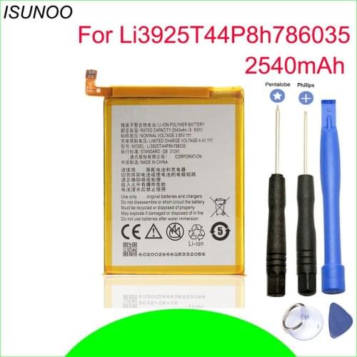 ISUNOO 2540mAh Li3925T44P8h786035 Battery For ZTE Blade BA910 A910 Xiaoxian 4 BV0701 Battery With Repair Tools