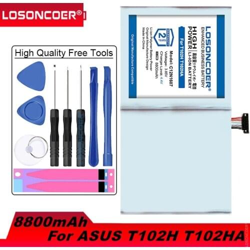 LOSONCOER 8800mAh C12N1607 Latest Production Battery For Asus Transformer MINI T102H T102HA T103HAF T103HA T103H Batteries