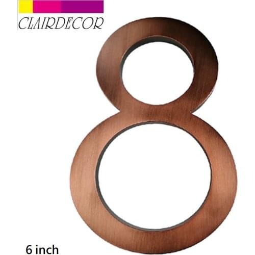 Big Floating House Number Aged bronze 15cm Modern Building Signage Outdoor Huisnummer Numeros Casa Door Numbers Address Plate