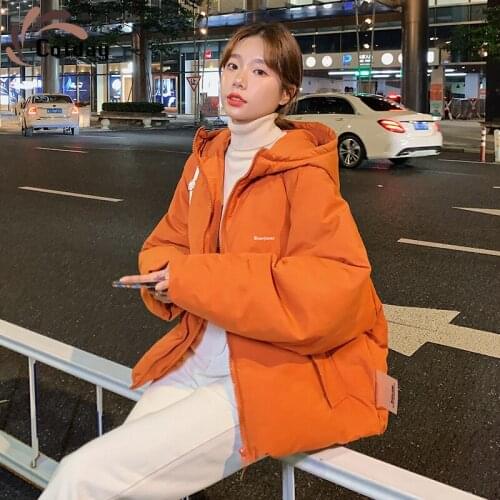 Cotday Office Lady Slim Winter 2020 Women Zipper Jacket Korean Jacket Loose Hood Short Student Cotton Padded Clothes Ladies Coat