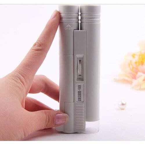 DHL Fedex 100pcs/lot 40X 100X Illuminated Portable Microscope Magnifier Loupe with Reading Scale New Store for Sale