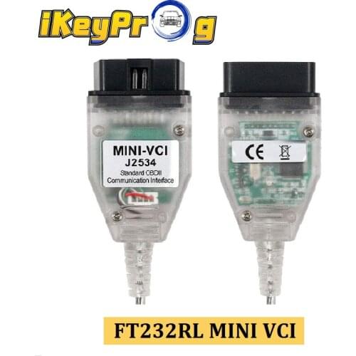 MINI VCI FT232RL TIS Techstream OBD2 Scanner Interface FTDI FT232RL MINI-VCI J2534 OBDII 10PCS Diagnostic Cable