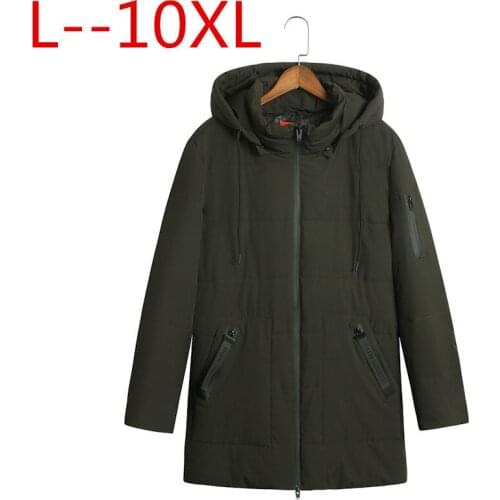 10XL 8XL 6XL 5XL 4XL long warm winter Jacket men waterproof brand clothing male cotton autumn coat quality black down Parkas men
