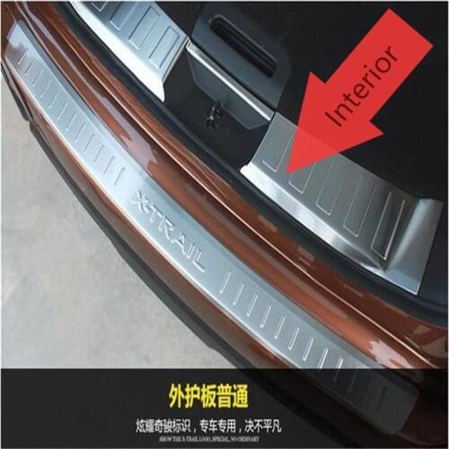 For Nissan X-Trail Rogue 2014 2015 2016 Stainless steel Rear Bumper interior Trunk Threshold Door Sill Protector Cover Trims