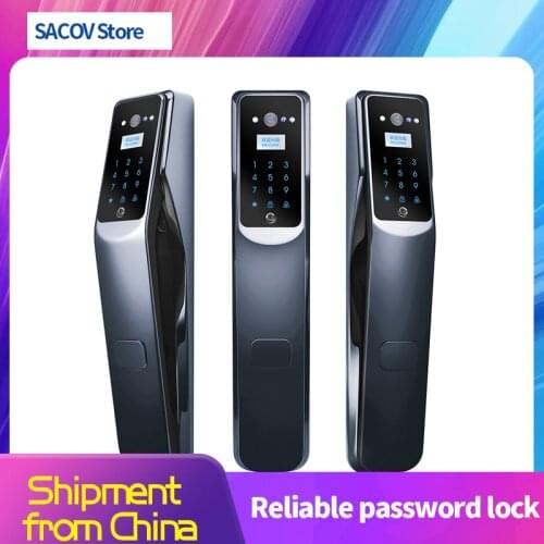 Intelligent lock fingerprint code lock visual intercom anti prying household security door automatic electronic password lock