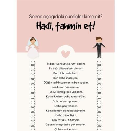 Kim Demiştir? | Question Card wedding bride mariage хна henna