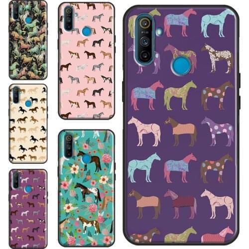 Horses Pattern Collage Case For OnePlus 8 Pro 9 Pro Nord 7T 8T 9R Cover For Realme C21 C15 C11 C3 GT Q3 6 7 8 Pro