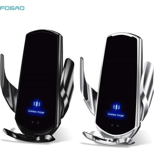 15W Magnetic Wireless Car Charger Infrared Sensor Automatic Clamping Fast Charging Car Phone Holder for iPhone 12 11 XS XR X 8