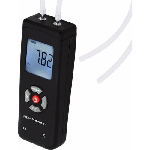 Manometer MAN-45 Digital Portable Handheld Air Vacuum Gas Pressure Gauge Meter with Backlight 11 units +/- 13.78kPa +/- 2PSI