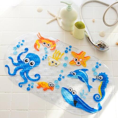 Non Slip Bath Mats Cartoon Patterned Mat Easy Clean Machine Washable Bathtub Shower Mat With Suction Cups For Kids