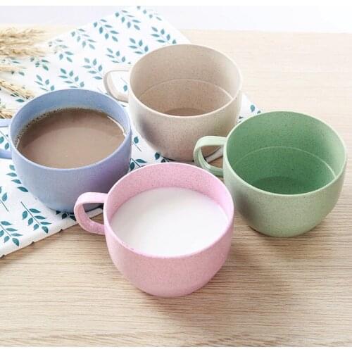 YUJIE Office Coffee Cup Eco-friendly Mouthwash Cups Wheat Straw Milk Coffee Tea Cup Kitchen Supplies Children Water Cup