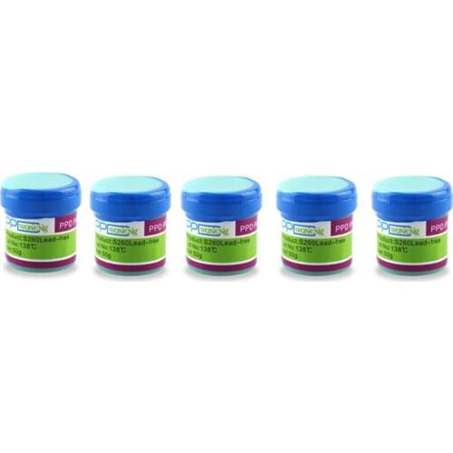 5Pcs PPD Lead Free BGA Solder Paste Melting Point 138/183 Degrees Welding Paste Flux CPU BGA Soldering Rosin Solder Paste Flux