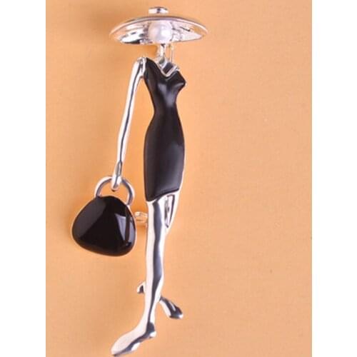 Girl Friend Enamel Hijab Accessories cartoon Brooches Bag Ladies Brooch Pins For Hats Scarf Accessories Imitation Pearl Brooch