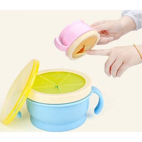 Infant Toddler 360 Rotate Spill-Proof Food Storage Cup Tableware Baby Snack Bowl Food Container Feeding Childrens Assist Food
