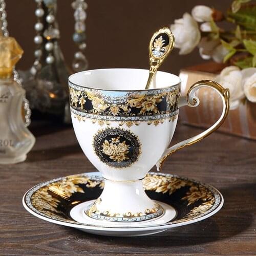 Luxury Europe Court Bone China Coffee Cup Sets Creative Porcelain TeaCup Afternoon Tea Party Hotel Home Decor New Wedding Gifts