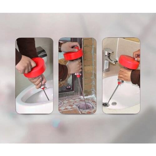 Kitchen Toilet Sewer Blockage Hand Tool Pipe Dredger Drains Dredge Cleaning Steel Heavy Duty Drain Snake Cable Drain Clog Remove