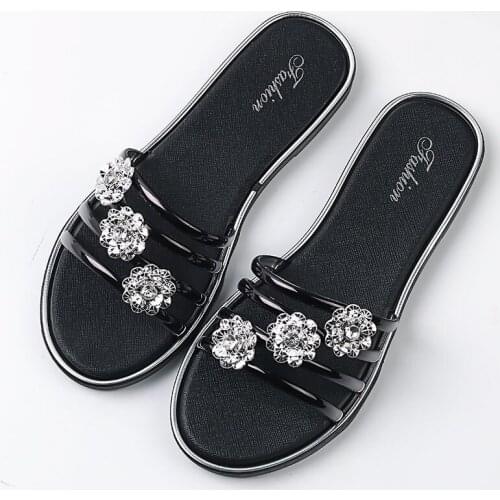 Slippers Womens Summer Half Drag Fashion Flower Beach Shoes Sandals Women Flat Bottom Casual Flip Flop Sandals