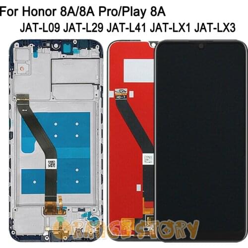 For Huawei Honor Play 8A JAT-L09 L29 Full LCD Display Touch Screen Sensor Assembly Frame For Honor 8A/8A Pro JAT-L41 LX1 LX3
