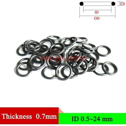 Thickness 0.7mm/0.028inch NBR Rubber Hydraulic Seal O Ring O-ring O Rings Rubber ID 0.5-23mm Sealing gasket