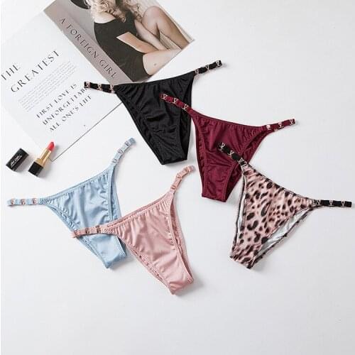 New European Style Sexy Panties Women Solid Color Underpants Womens Leopard Thong Low Waist Sexy Underwear Seamless Briefs