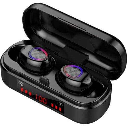 V7 TWS Bluetooth Headset Wireless Earphone 5.0 Touch Control Waterproof 6D Stereo sport Music Earbuds Charging box