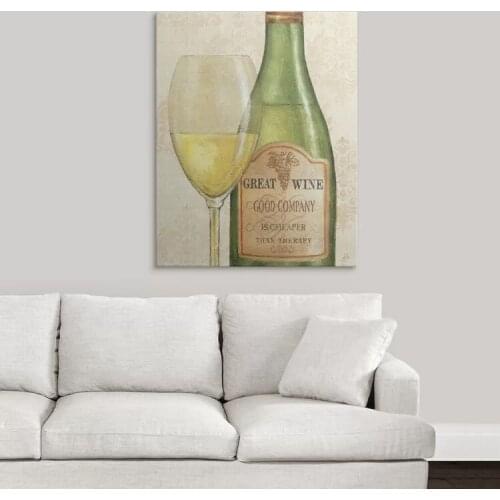 Home Decoration Wall Art Green Glass Bottle Wine Cup Canvas Paintings Pictures Hd Prints Modern Poster Bedroom Modular No Frame