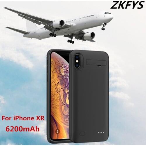 ZKFYS 6200mAh Portable Fast Charger Battery Case For iPhone XR Battery Case Ultra Thin Back Clip Battery Case