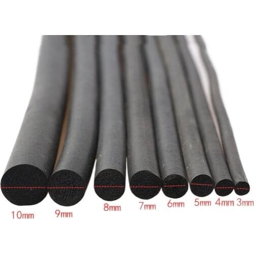 EPDM Rubber Foam Sealing strip Round shape solid Sponge tape high density O type Soundproof Weatherstrip Hardware Accessories