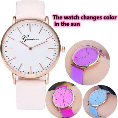 High Quality Temperature Change Color Ladies Watch Solar Ultraviolet Color Change Women Quartz Watch Relogio Feminino Clock