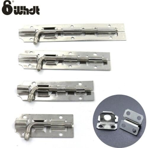 WHDT 2pcs Door Latch Slide Lock stainless steel 3inch 4inch 5inch 6inch Door Bolt Lock Slide Latch Lock for door drawer window