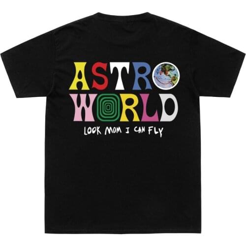 2020 Hip Hop T Shirt Men Women Travis Scotts ASTROWORLD Harajuku cactus jack T-Shirts LOOK MOM I CAN FLY Letter Print Tees Tops