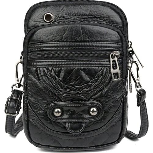 Women Messenger Bag Designer Soft PU Leather Handbags Female Clutch Purse Mini Shoulder Crossbody Bag Multi-Function Phone Bag