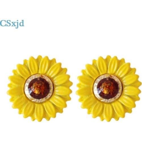 CSxjd Women new fashion earrings Bohemia sun flower sunflower Alloy enamel earrings