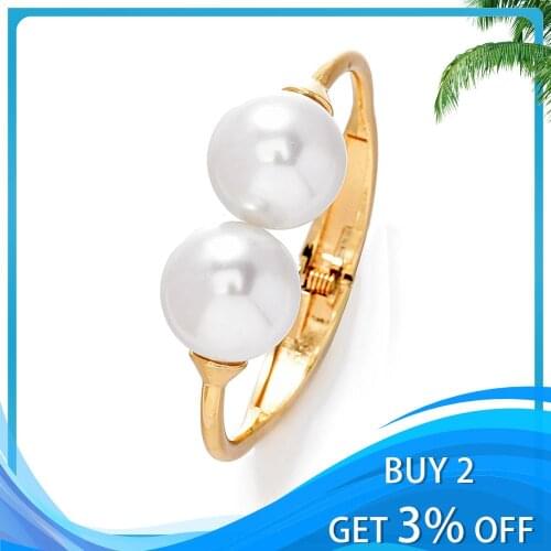 Geometric Luxury Bracelet Fashion ladys wristlet Pearl opening bangleNew 2020 Hit wedding Party Jewelry