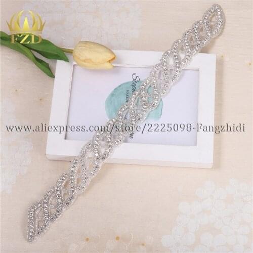 10 Pieces Sliver Sewing Rhinestones Applique With Stones Wedding Crystal Decorations For Sash Belt Iron On Crystal Appliques