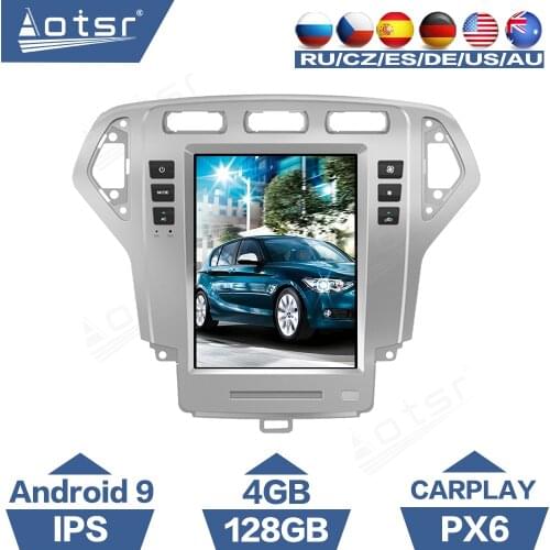 128G Tesla Screen For Ford Mondeo MK4 Android Radio 2007 - 2010 Car Multimedia Player Stereo GPS Navigation PX6 IPS AutoRadio
