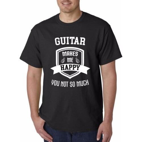 2019 Summer T Shirt Harajuku Funny Men Tee Shirts Funny Guitar Music Hobbies Gift For Dad "Makes Me Happy Movie T-shirt