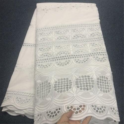 2021 High Quality African Lace Fabric Cotton Fabric Embroidery Swiss French Tulle Lace Pure Cotton 2.5Yards Damask Latest zp119