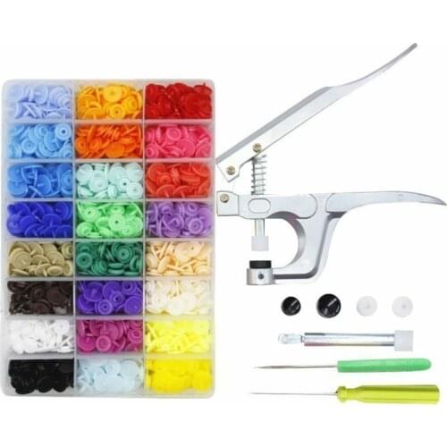 360Pcs T5 Snap Button Mixed Color With Snaps Pliers Tool Kit Organizer Containers Pressure Seam Plastic Press Poppers Fasteners