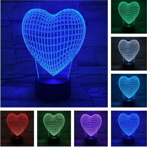 3D Acrylic Lamp Nightlight LOVE SIZE LED 7 Color Transform for Kids Child Home Room Decor Holiday Birthday Gift Love Proposal
