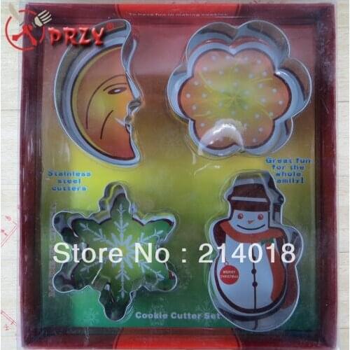 4 style Christmas series cookies mould set Cookie Cutter Mold Cake metal cookies Biscuit Decorating tools NO.:CO19796