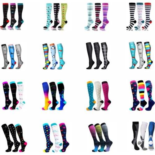 6 Pairs/Lot Men Women Compression Stockings Soccer Stocking Outdoor Cycling Running Socks For Edema, Diabetes, Varicose Veins
