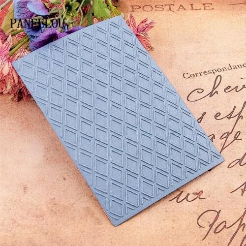 PANFELOU Diamond lattice Embossing folders Plastic For Scrapbooking DIY Template Fondant Cake Photo Album Card Making