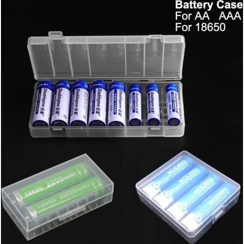 Battery Case For 18650 Battery Holder Storage Box For 2 4 8 AA AAA 16340 Rechargeable Battery Container Organizer Cases