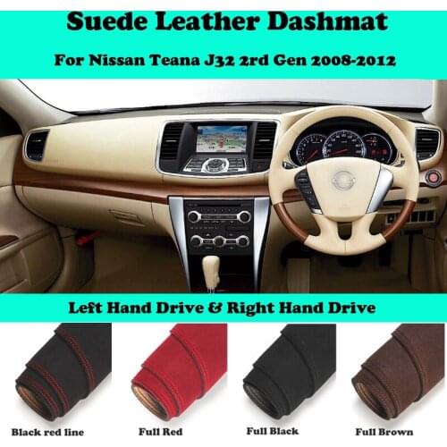 For Nissan Teana J32 2rd Gen 2008-2012 Suede Leather Dashmat Dashboard Cover Pad Dash Mat Car-Styling Carpet Accessories LHD RHD