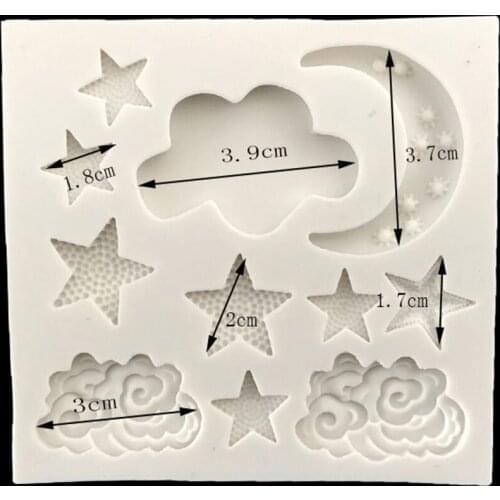 Gumpaste mold fondant molds silicone mold Cloud Star Moon silicone mold fondant mold cake decorating tools chocolate cake