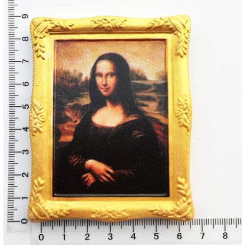 French Louvre Da Vinci painting Mona Lisas smile resin craft refrigerator stickers
