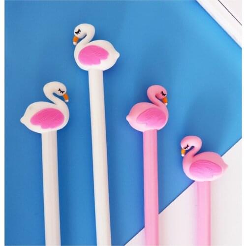 4pcs/lot Flamingo Swan Gel Pen Creative Signature School Stationery Office Supply Promotional Gift