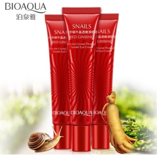 Red Ginseng Eye Cream Snail Essence Anti Aging Eye Cream Moisturizer Ageless Fade Fine Line Remove Dark Circle Eye Bag BIOAQUA